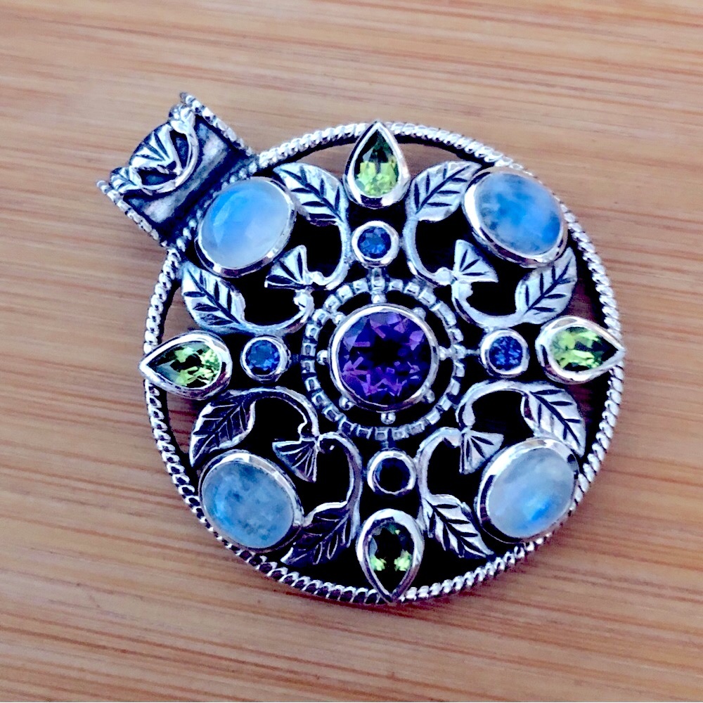 $89 Doug Paulus Estate Drop Pendant marked dp 925 India - Picture 3 of 6